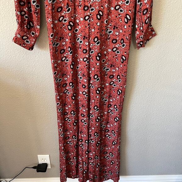 Free People Some Like It Floral Print Womens Plunging V Neck Jumpsuit Romper 4 - Picture 4 of 15